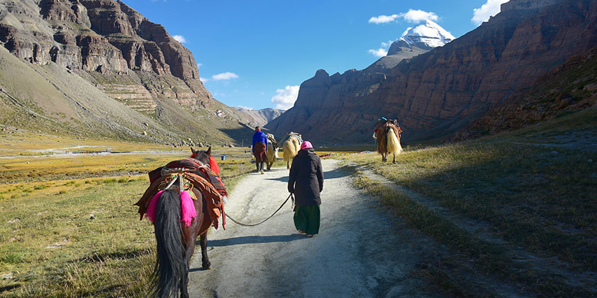 Australian travellers during Kailash Parikrama near Mount Kailash and Mansarovar Lake