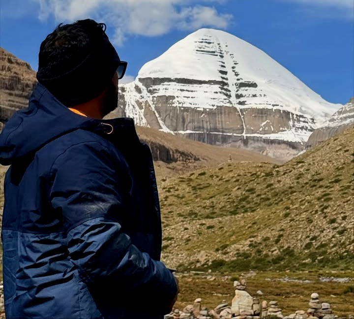 Devotees walking the sacred Kailash Parikrama as the body slows and the spirit awakens amid the Himalayan landscape