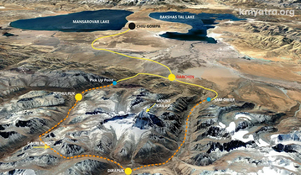 Mount Kailash Parikrama Map Satellite View